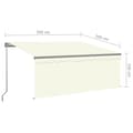Miniatyrbilde 6 av 7: vidaXL Manuell uttrekkbar markise rullegardin&LED 3,5x2,5 m kremhvit