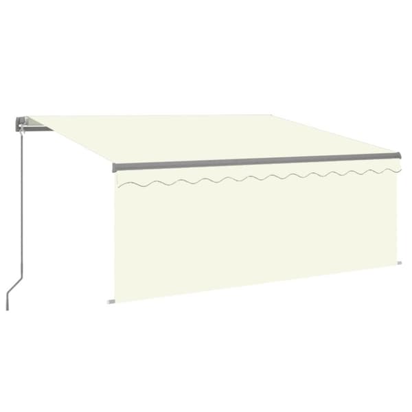 vidaXL Manuell uttrekkbar markise rullegardin&LED 3,5x2,5 m kremhvit