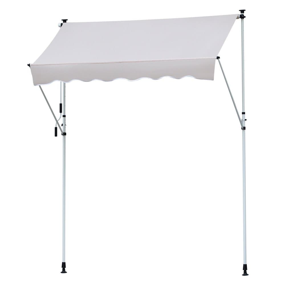 Rootz Markis - Aluminium/Järn/Polyester - Solskydd - Handvev - Krämvit - 300 x 120 cm