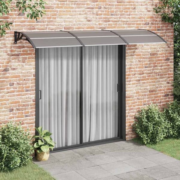 vidaXL Ovikatos musta 300x75 cm polykarbonaatti