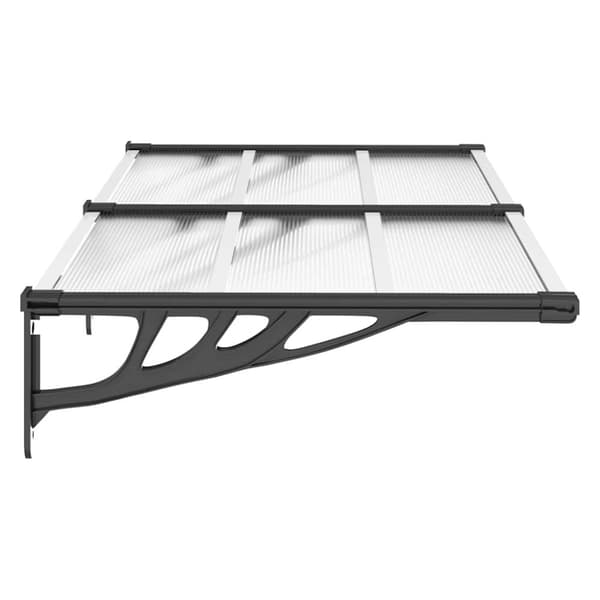 vidaXL Skjermtak svart og gjennomsiktig 152,5x90 cm polykarbonat