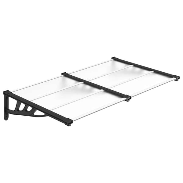 vidaXL Skjermtak svart og gjennomsiktig 152,5x90 cm polykarbonat