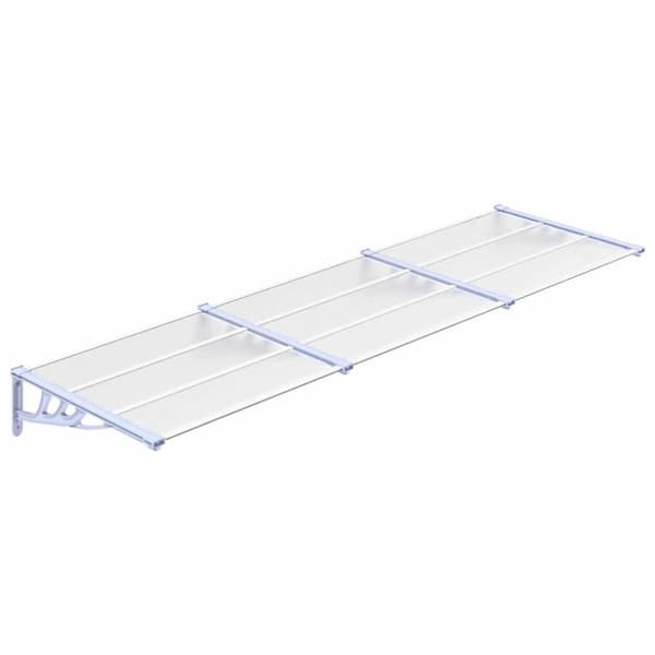 vidaXL Skjermtak grå og gjennomsiktig 297,5x90 cm polykarbonat