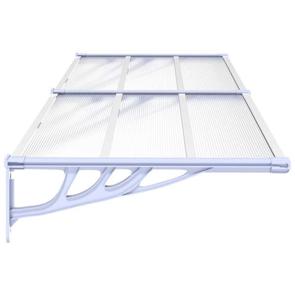 vidaXL Skjermtak grå og gjennomsiktig 239x90 cm polykarbonat