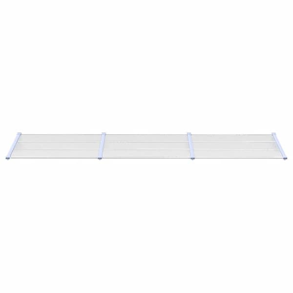 vidaXL Skjermtak grå og gjennomsiktig 358,5x90 cm polykarbonat