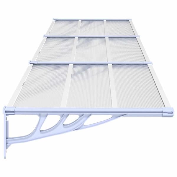 vidaXL Skjermtak grå og gjennomsiktig 358,5x90 cm polykarbonat