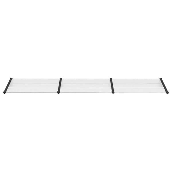 vidaXL Skjermtak svart og gjennomsiktig 358,5x90 cm polykarbonat
