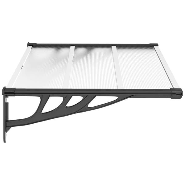 vidaXL Skjermtak svart og gjennomsiktig 122x90 cm polykarbonat