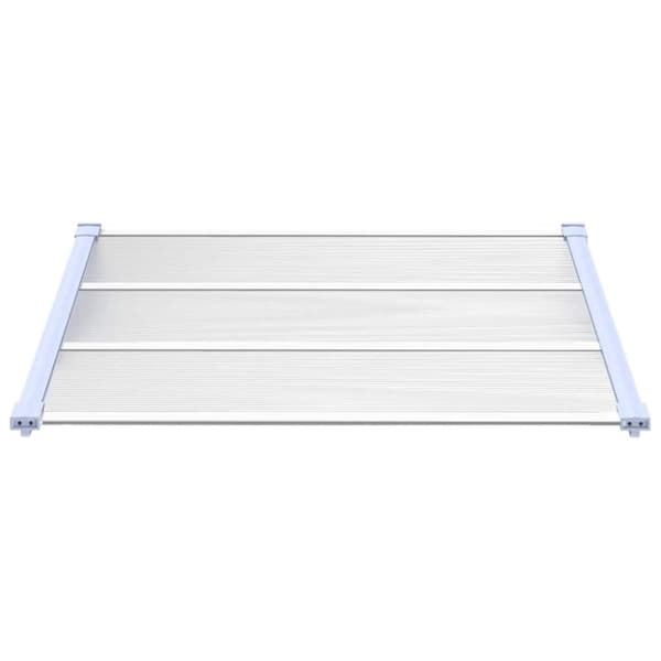 vidaXL Ovikatos harmaa ja läpinäkyvä 122x90 cm polykarbonaatti