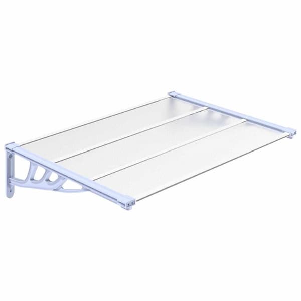 vidaXL Ovikatos harmaa ja läpinäkyvä 122x90 cm polykarbonaatti