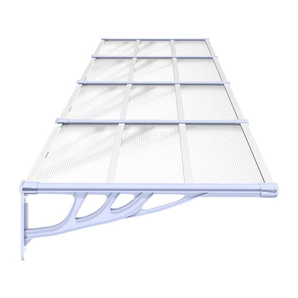 vidaXL dørbaldakin 396x90 cm polycarbonat grå og transparent