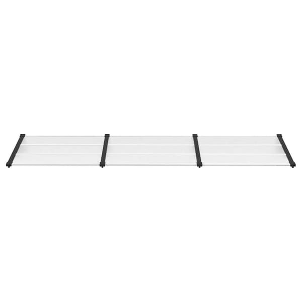 vidaXL Ovikatos musta ja läpinäkyvä 297,5x90 cm polykarbonaatti