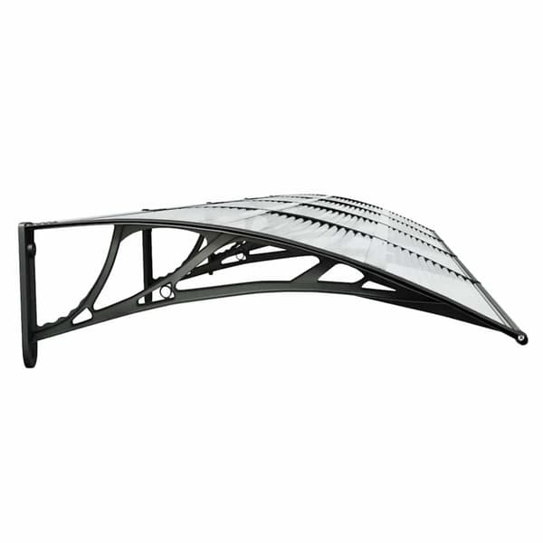 vidaXL Skjermtak svart og gjennomsiktig 400x75 cm polykarbonat
