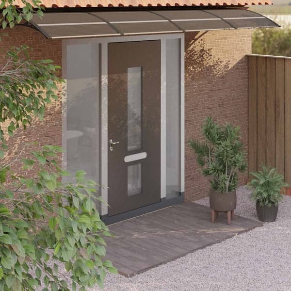 vidaXL Entrétak svart 350x75 cm polykarbonat