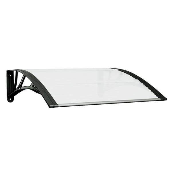 vidaXL dørbaldakin 80x75 cm polycarbonat sort og transparent