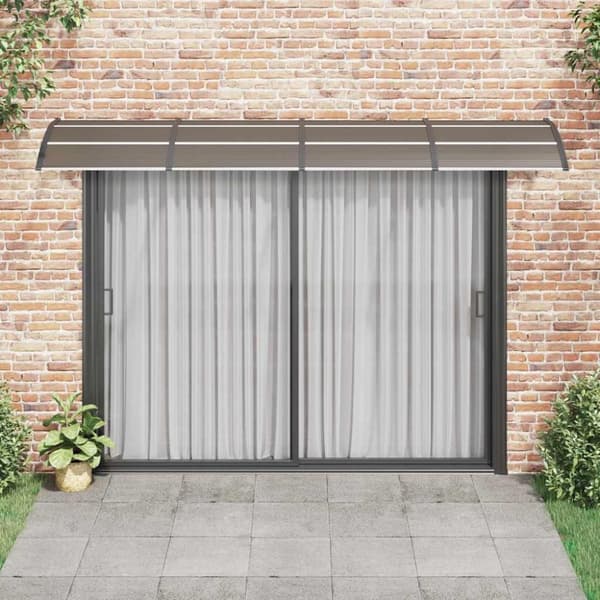 vidaXL Skjermtak svart og gjennomsiktig 350x75 cm polykarbonat