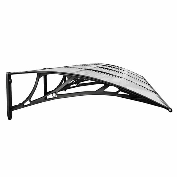vidaXL Skjermtak svart og gjennomsiktig 350x75 cm polykarbonat