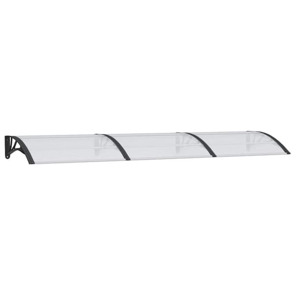 vidaXL dørbaldakin 300x75 cm polycarbonat sort og transparent