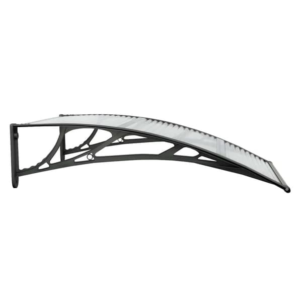 vidaXL Skjermtak svart og gjennomsiktig 100x75 cm polykarbonat