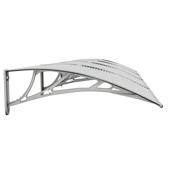 vidaXL Skjermtak grå og gjennomsiktig 350x75 cm polykarbonat