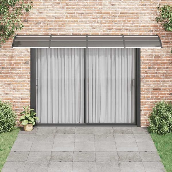 vidaXL Skjermtak svart 400x75 cm polykarbonat