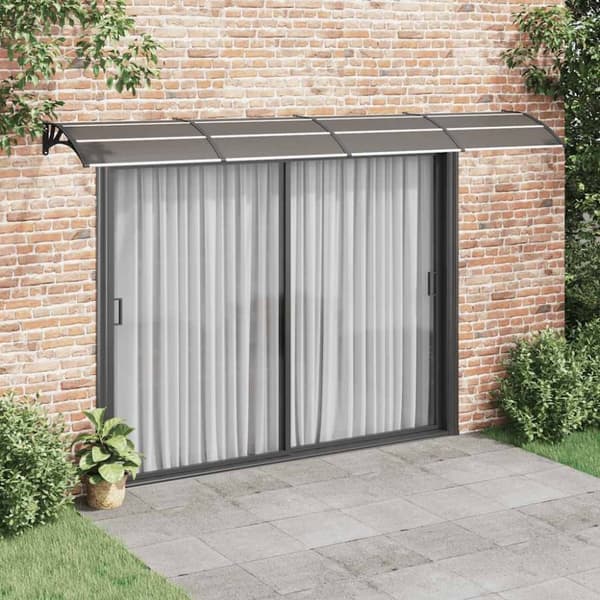 vidaXL Skjermtak svart 400x75 cm polykarbonat