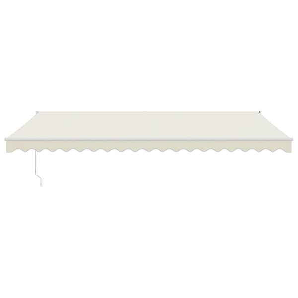 vidaXL Uttrekkbar markise kremhvit 5x3 m stoff og aluminium