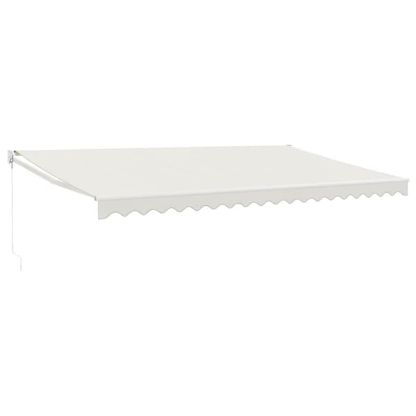 vidaXL Uttrekkbar markise kremhvit 5x3 m stoff og aluminium