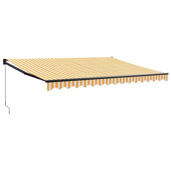 vidaXL Sisäänkelattava markiisi keltavalkoinen 4x3 m kangas/alumiini