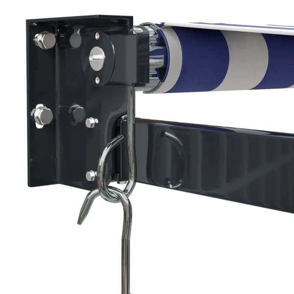 vidaXL Uttrekkbar markise blå og hvit 3,5x2,5 m stoff og aluminium