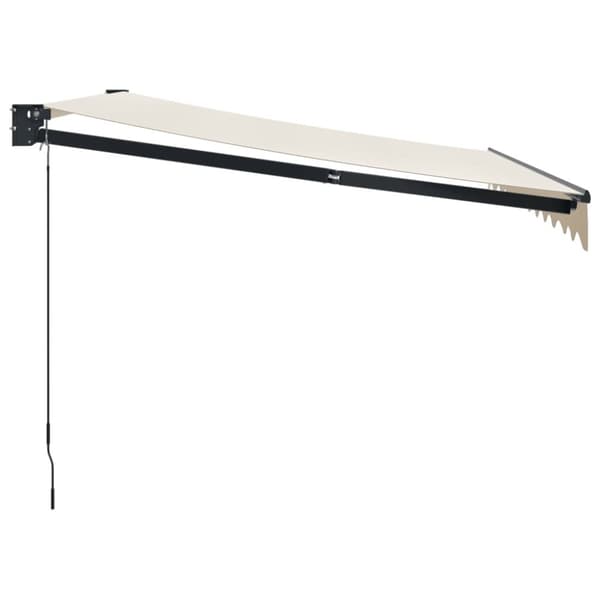 vidaXL Uttrekkbar markise kremhvit 3,5x2,5 m stoff og aluminium