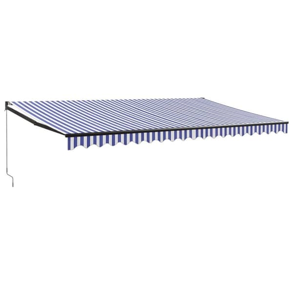 vidaXL Sisäänkelattava markiisi sinivalkoinen 5x3 m kangas/alumiini