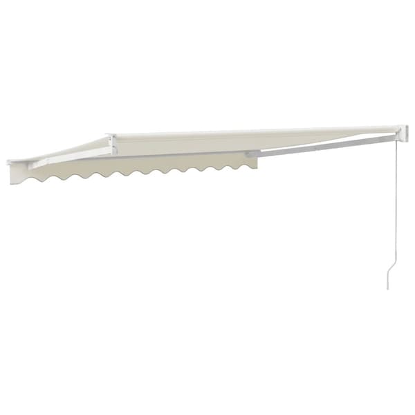 vidaXL Uttrekkbar markise kremhvit 3,5x2,5 m stoff og aluminium