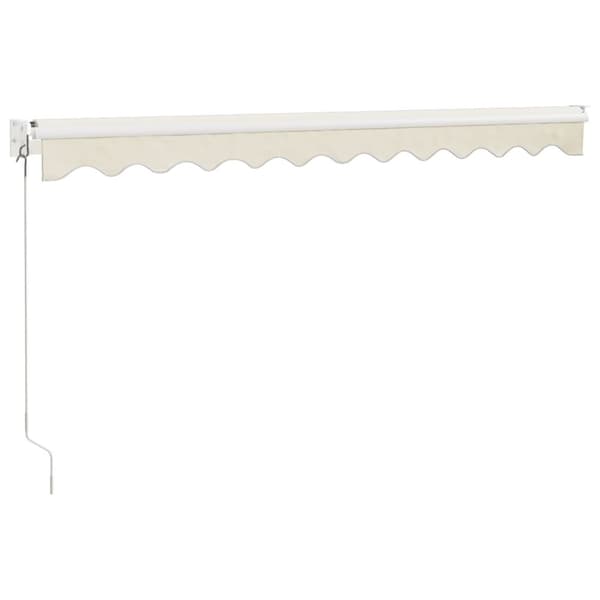 vidaXL Uttrekkbar markise kremhvit 3,5x2,5 m stoff og aluminium