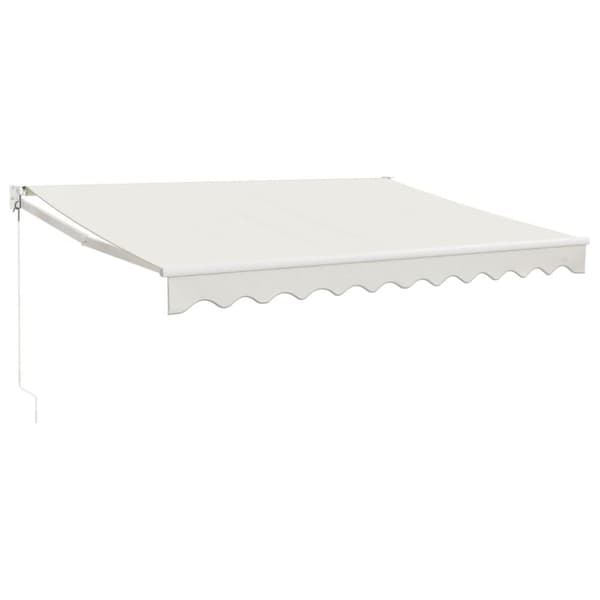 vidaXL Uttrekkbar markise kremhvit 3,5x2,5 m stoff og aluminium