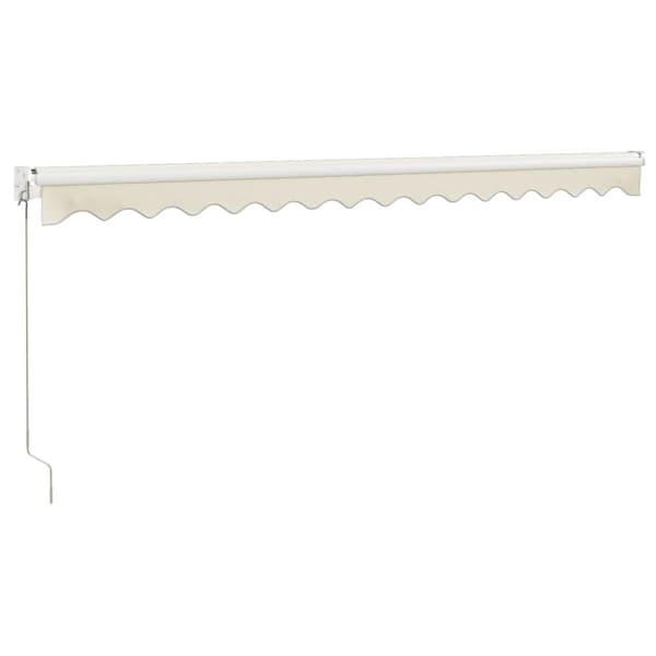vidaXL Uttrekkbar markise kremhvit 4x3 m stoff og aluminium