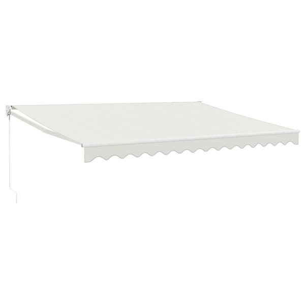vidaXL Uttrekkbar markise kremhvit 4x3 m stoff og aluminium