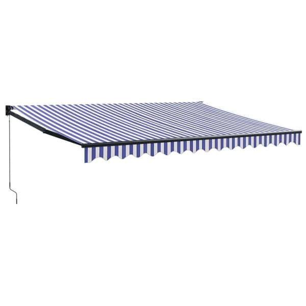 vidaXL Sisäänkelattava markiisi sinivalkoinen 4x3 m kangas/alumiini