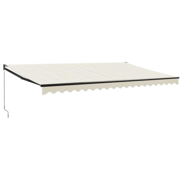 vidaXL Uttrekkbar markise kremhvit 5x3 m stoff og aluminium