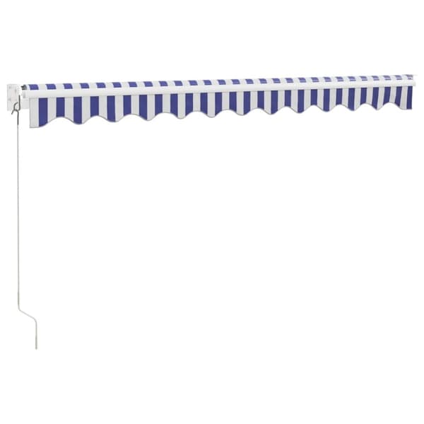 vidaXL Sisäänkelattava markiisi sinivalkoinen 3x2,5 m kangas/alumiini