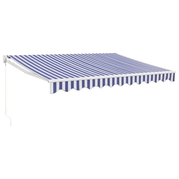 vidaXL Sisäänkelattava markiisi sinivalkoinen 3x2,5 m kangas/alumiini