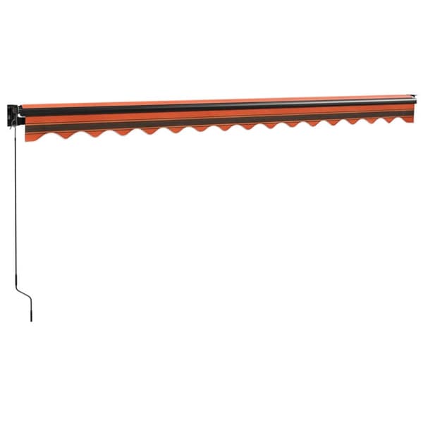 vidaXL Uttrekkbar markise oransje og brun 4x3 m stoff og aluminium