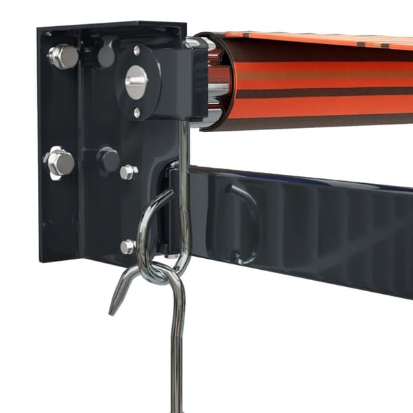 vidaXL Uttrekkbar markise oransje og brun 4x3 m stoff og aluminium