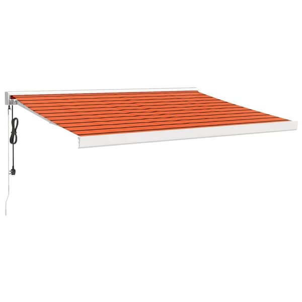vidaXL Uttrekkbar markise oransje og brun 3x2,5 m stoff og aluminium