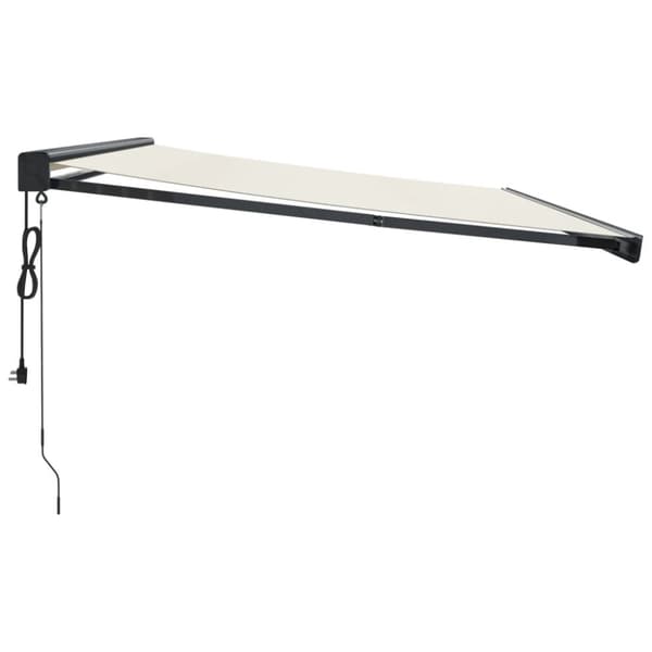 vidaXL Markis infällbar gräddvit 4x3 m tyg&aluminium