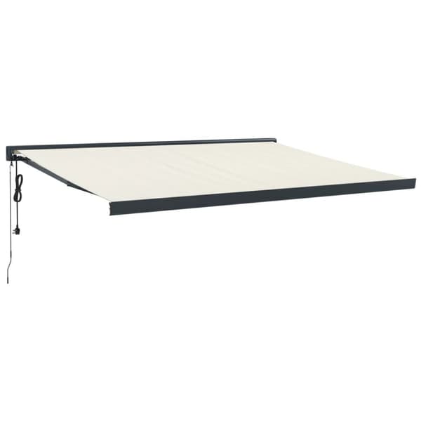 vidaXL Markis infällbar gräddvit 4x3 m tyg&aluminium