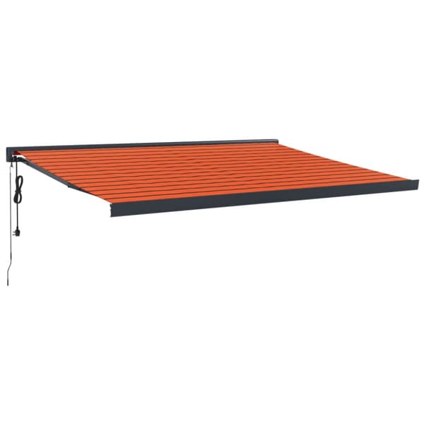 vidaXL Uttrekkbar markise oransje og brun 5x3 m stoff og aluminium