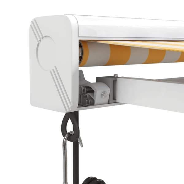 vidaXL Uttrekkbar markise gul og hvit 5x3 m stoff og aluminium