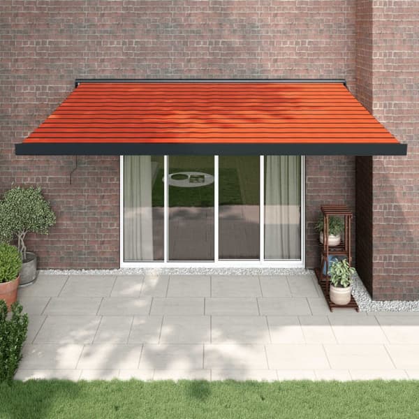 vidaXL Sisäänkelattava markiisi oranssiruskea 4x3 m kangas/alumiini