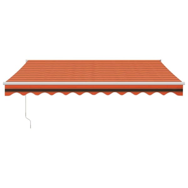 vidaXL Uttrekkbar markise oransje og brun 3,5x2,5 m stoff og aluminium